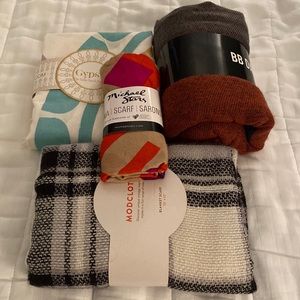 Lot of 4 FabFitFun items scarves/poncho/beach round